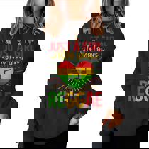 レディースREGGAE   RASTARS＆  ポロシャツ/   BLACK  ラスターズ Reggae Clothing Jamaica Rasta Women Sweatshirt - Monsterry