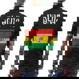 Bolivia Bolivian Flag Acation Travel Souvenir T-Shirt mit Rückendruck - Seseable