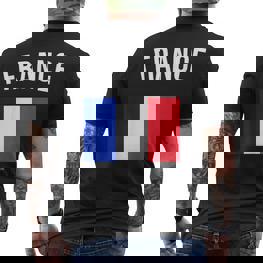 France French Flag Acation Travel Souvenir T-Shirt mit Rückendruck - Seseable
