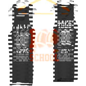 100 Days Of School Football 100th Day For Boys Kids Tank Top - Monsterry