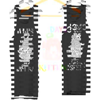 100th Day Of School Kittens In Backpack Cute 100 Days Tank Top - Monsterry