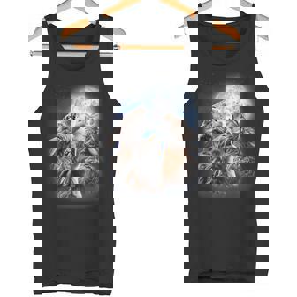 3 Hares Howling At The Moon Hare Rabbit Bunny Lover Tank Top - Monsterry