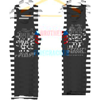 4th Of July Birthday Brother Of The Little Firecracker Tank Top - Monsterry