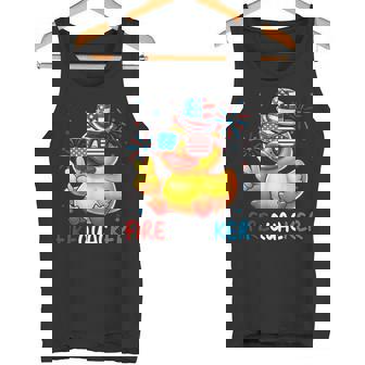 4th July Patriotic Firecracker Rubber Duck Firequacker Tank Top - Monsterry