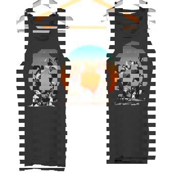 African Painted Wild Dogs Sunset Moon Wild Dog Lovers Tank Top - Monsterry