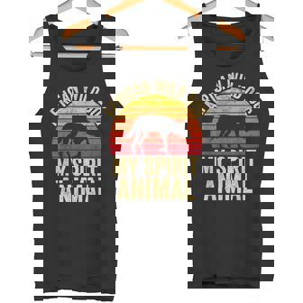 African Wild Dog Is My Spirit Animal Vintage Retro Sunset Tank Top - Monsterry