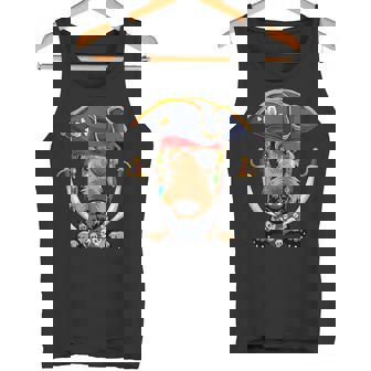 Airedale Terrier Dog In Pirate Hat With Two Swords Tank Top - Monsterry