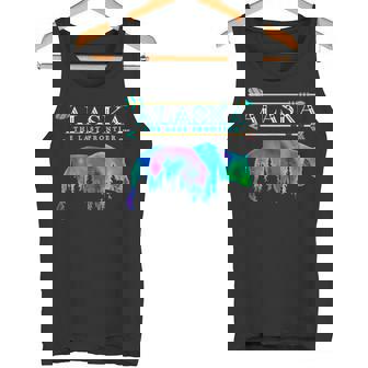Alaska State Pride Alaska Northern Lights Alaskan Bear Tank Top - Monsterry