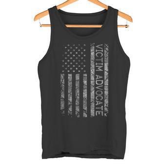 American Flag Job Title Worker Victim Advocate Tank Top - Monsterry