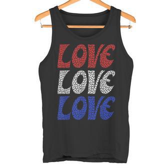 American Flag Love Positive Message Hearts Love America Hope Tank Top - Monsterry