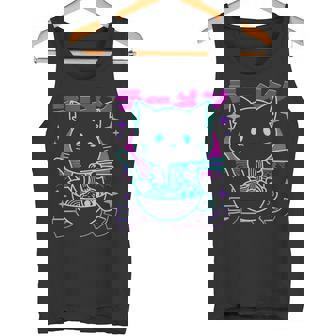 Anime Ramen Cat Retro Japanese Noodles Aesthetic Kawaii Cat Tank Top - Geschenkecke