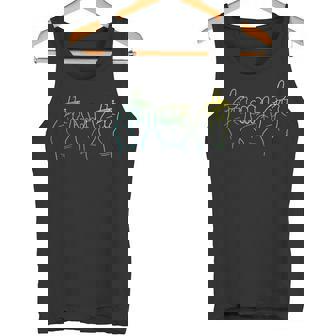 ASL American Sign Language Deaf Dad Hand Gesture Fathers Day Tank Top - Monsterry