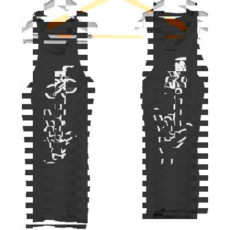 ASL Sign Language Cycling Sport I Love You Hand Heart Tank Top - Monsterry