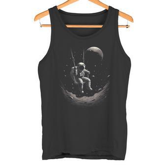 Astronaut Sitting On A Swing In Space Stars Moon Tank Top - Geschenkecke