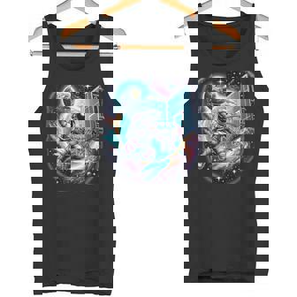 Astronaut Slam Dunking Planet Earth Basketball Lover Tank Top - Monsterry
