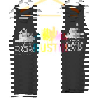 Austin Texas Watercolor Skyline Home State Souvenir Tank Top - Monsterry