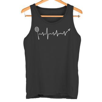 Badminton Heartbeat Shuttlecock Ecg Badminton Player Tank Top - Geschenkecke