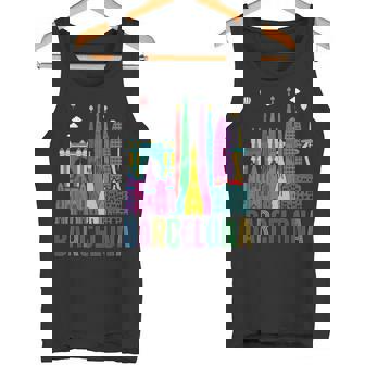Barcelona Ciudad Paisaje Atracciones Arquitectura España Camiseta sin mangas - Regaloses