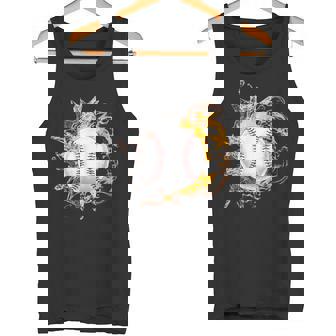 Baseball Ice Flame Fire Cool Sports Pitcher Catcher Tank Top - Monsterry