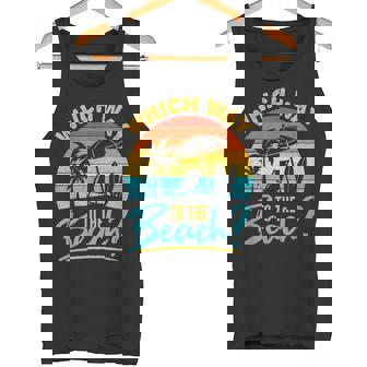 Which Way To The Beach Summer Summertime Palm Trees Graphic Tank Top - Monsterry