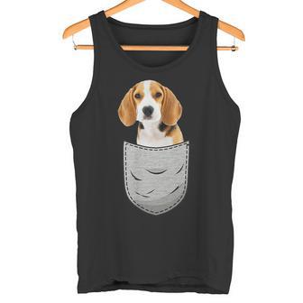 Beagle In The Chest Pocket Pocket For Dog Owners Tank Top - Geschenkecke