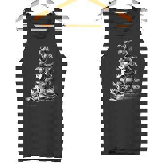 Bear Playing Guitar Rock On Campfire Bear Tank Top - Monsterry