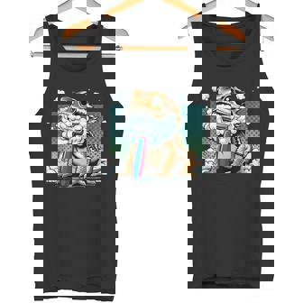 Bearded Dragon Shaving Cute Graphic Reptile Tee Tank Top Tank Top - Monsterry