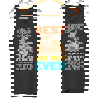 Best Cat Mom Ever Cat Owner Tabby Birthday Cat Lady Tank Top - Monsterry
