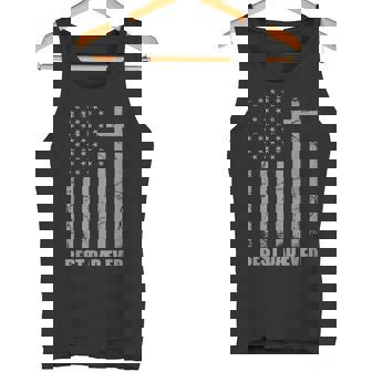 Best Dad Ever Christian Patriotic Dad USA Flag Fathers Day Tank Top - Monsterry