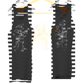 Bigfoot Playing a Electric Guitar Rock On Sasquatch Big Foot Tank Top - Monsterry