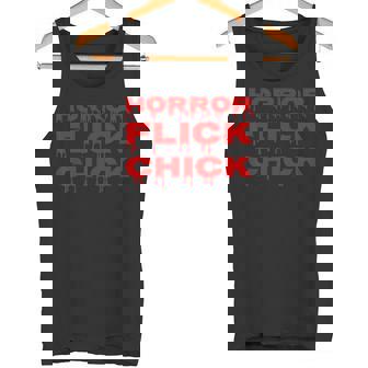Bloody Horror Flick Chick T Shirt Scary Horror Movie Lovers Tank Top - Monsterry