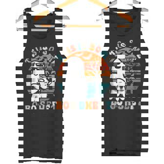 This Is Some Boo Sheet Ghost Groovy Retro Halloween Tank Top - Monsterry