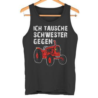 With Brother Siblings Family Tractor Stolzer Bruder Tank Top - Geschenkecke