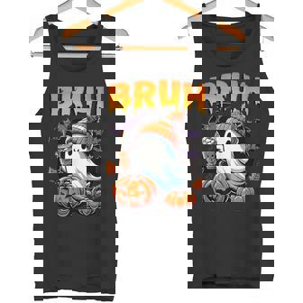 Bruh Ghost Halloween Trick Or Treat Candy Cute Ghost Kids Tank Top - Monsterry