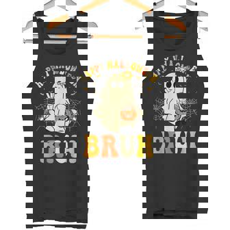 Bruh Ghost Happy Halloween Trick Or Treat Candy Kids Boys Tank Top - Monsterry