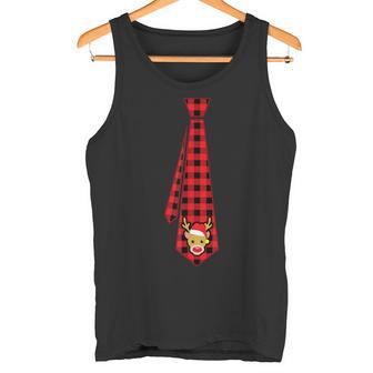 Buffalo Checked Tie Reindeer For Christmas Boys Tank Top - Geschenkecke