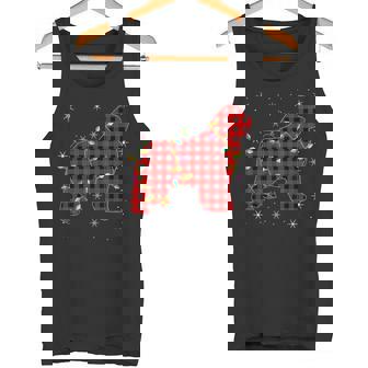 Buffalo Plaid Matching Newfoundland Dog Christmas Pajama Tank Top - Monsterry