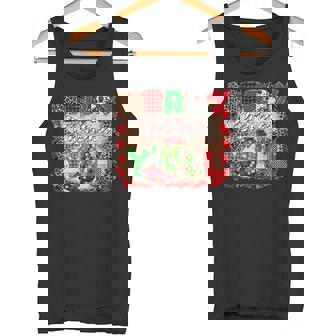 Buffalo Plaid Merry Christmas Y'All With Cowboy Boots Rodeo Tank Top - Monsterry