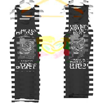Burmese Marriage Myanmar Married Flag Wedded Culture Tank Top - Monsterry