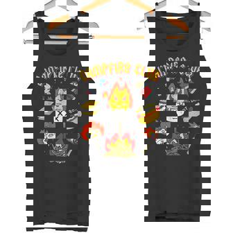 Campfire Camping Club S'Mores Spooky Devil Flames Food Retro Tank Top - Monsterry