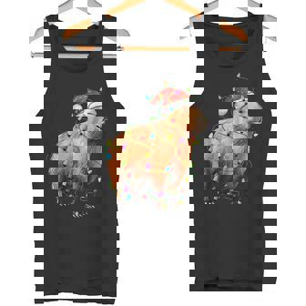 Capybara Santa Christmas Tree Lighting Xmas Tank Top - Monsterry