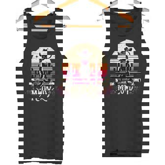 Cat Cowboy Meowdy Cat Mushup Western Country Retro Sunset Tank Top - Monsterry