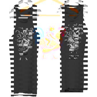Cat Riding Chicken Lover Tabby Ginger Kitten Lover Art Tank Top - Monsterry