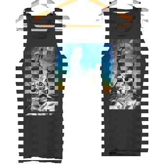 Cat Selfie At Easter Island Watercolor Tank Top - Monsterry