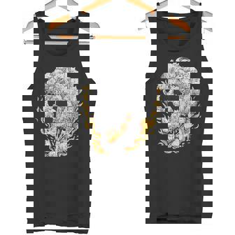 Cat Skull Shirt Kitty Skeleton Halloween Costume Skull Cat Tank Top - Monsterry