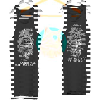 My Cat Thinks I'm Cool Cool Cats Cat With Sunglasses Tank Top - Monsterry