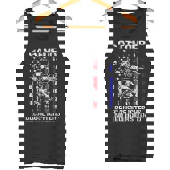 Catcher Because Pitchers Need Heroes Too Baseball Softball Tank Top - Monsterry