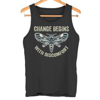 Change Begins With Discomfort Motivational Quote Tank Top - Monsterry