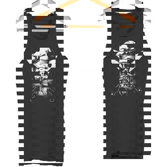Chef Calavera Con Barba Cráneo De Cocinero Cráneo De Chef Camiseta sin mangas - Regaloses