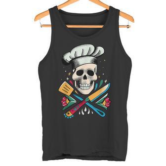 Chef Calavera Cráneo De Cocinero Cráneo De Chef Camiseta sin mangas - Regaloses